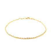 Bids.com 10k Yellow Gold Solid Diamond Cut Rope Bracelet 1.5mm Bracelets