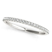 Bids.com 14k White Gold Round Diamond Pave Set Wedding Band (1/8 cttw) Rings