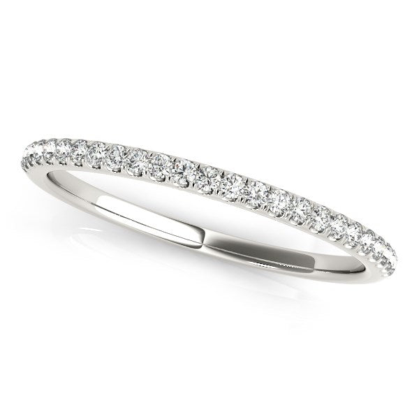 Bids.com 14k White Gold Round Diamond Pave Set Wedding Band (1/8 cttw) Rings