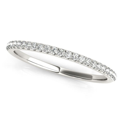 Bids.com 14k White Gold Round Diamond Pave Set Wedding Band (1/8 cttw) Rings