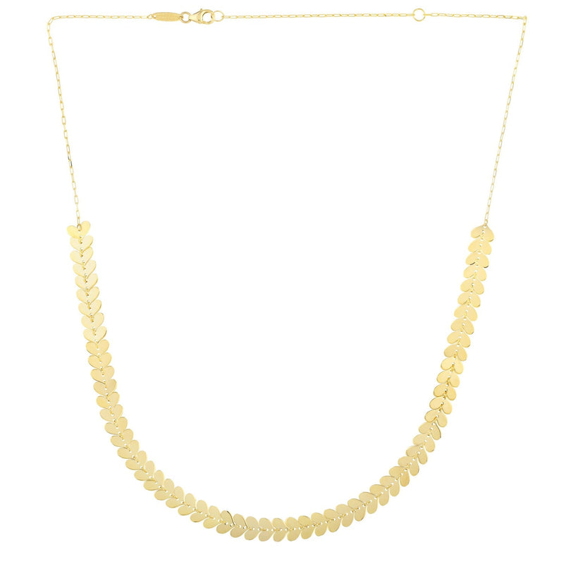 Bids.com 14k Yellow Gold Polished Heart Link Chain Necklace Necklaces