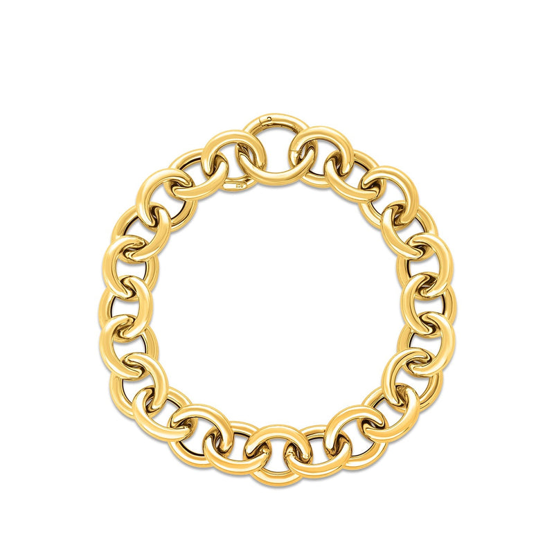 Bids.com 14k Yellow Gold Round Link Bracelet (11.60 mm) Bracelets