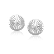 Bids.com 14k White Gold Diamond Cut Flat Design Stud Earrings Earrings