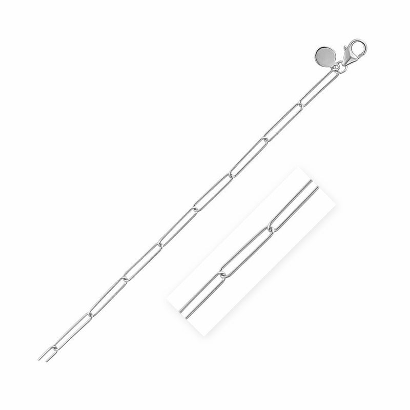Bids.com 14k White Gold Wire Paperclip Bracelet (2.7mm) Bracelets