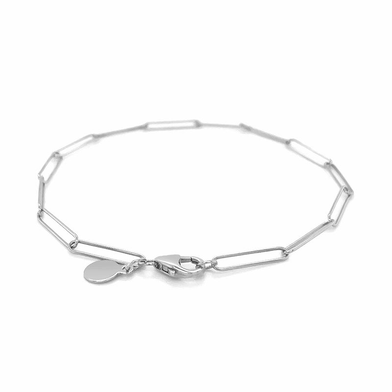 Bids.com 14k White Gold Wire Paperclip Bracelet (2.7mm) Bracelets