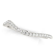 Bids.com 14k White Gold Modern Curved Diamond Wedding Band (1/8 cttw) Rings
