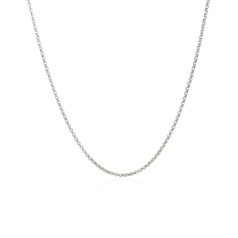 Bids.com 14k White Gold Diamond Cut Rolo Chain 1.1mm Necklaces