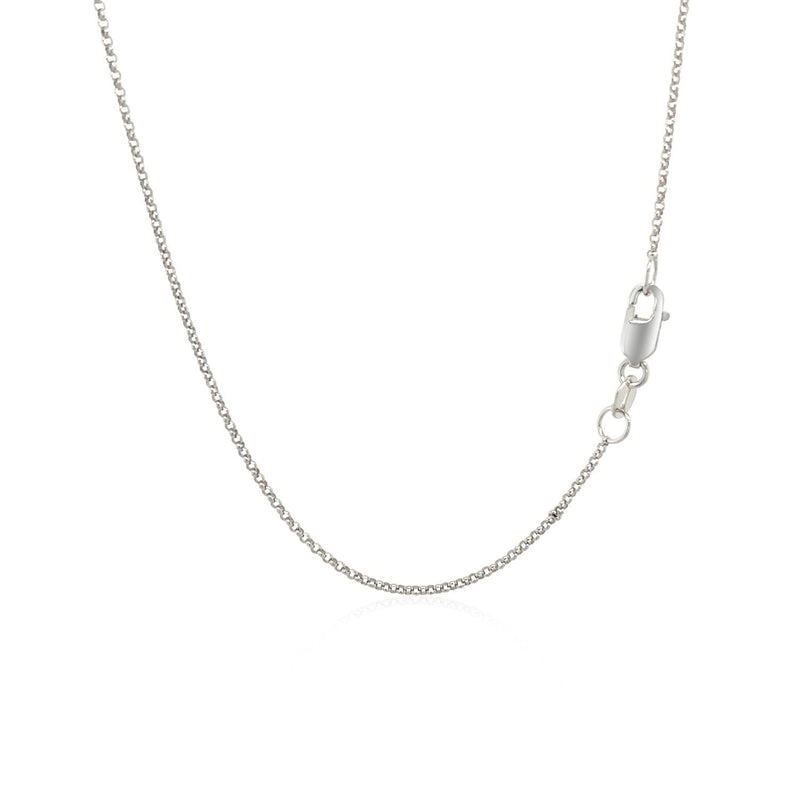 Bids.com 14k White Gold Diamond Cut Rolo Chain 1.1mm Necklaces