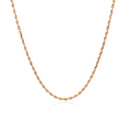 Bids.com 14k Rose Gold Solid Diamond Cut Rope Chain 1.5mm Necklaces