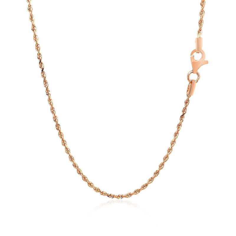Bids.com 14k Rose Gold Solid Diamond Cut Rope Chain 1.5mm Necklaces