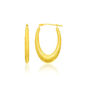 Bids.com 14k Yellow Gold Hoop Earrings in a Graduated Texture Style Earrings