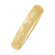 Bids.com 10k Yellow Gold Dual-Textured Diamond Pattern Bangle Bracelets