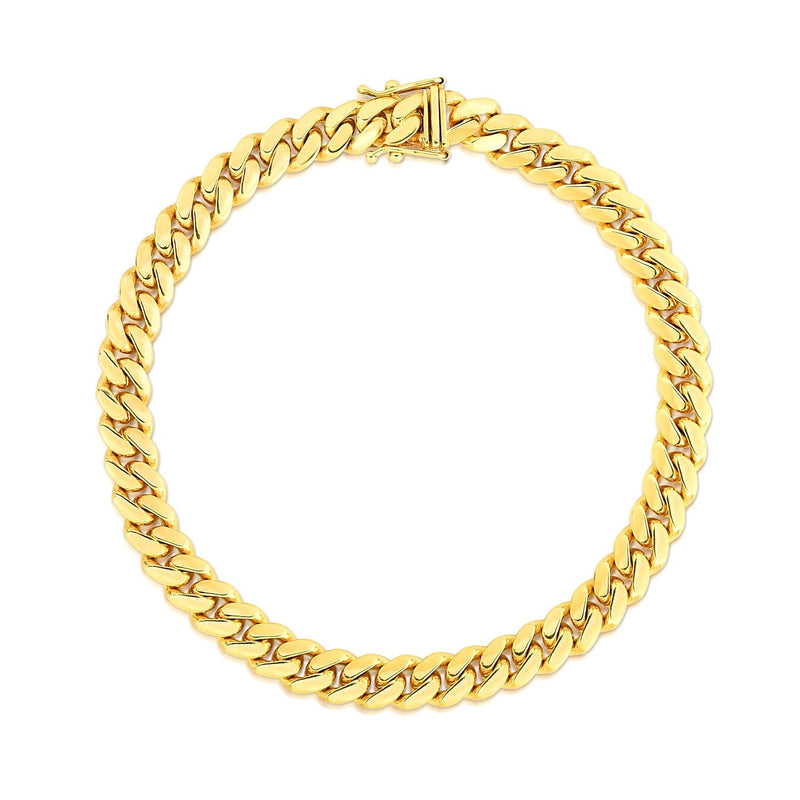 Bids.com 7.0mm 14k Yellow Gold Classic Miami Cuban Solid Bracelet Bracelets
