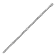 Bids.com Polished Woven Rope Bracelet with Diamond Accents in 14k White Gold Bracelets