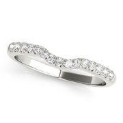 Bids.com 14k White Gold Pave Set Curved Diamond Wedding Band (1/5 cttw) Rings