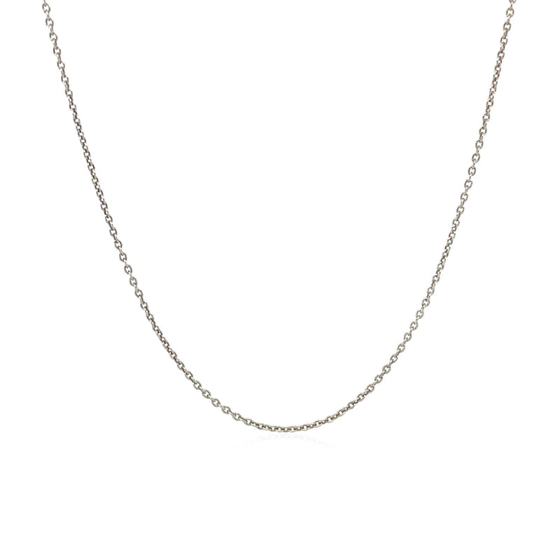 Bids.com 14k White Gold Round Cable Link Chain 1.1mm Necklaces
