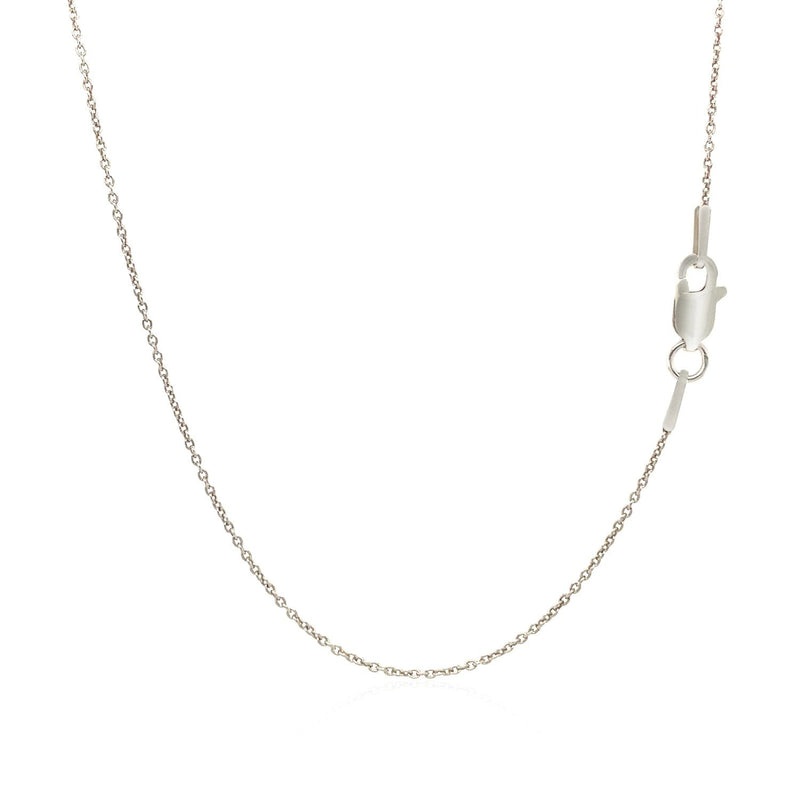 Bids.com 14k White Gold Round Cable Link Chain 1.1mm Necklaces