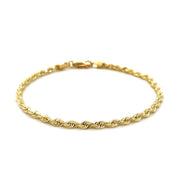 Bids.com 2.75mm 10k Yellow Gold Solid Diamond Cut Rope Bracelet Bracelets