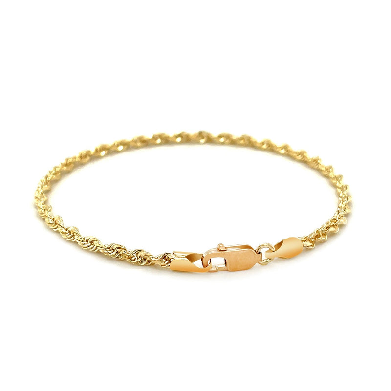 Bids.com 2.75mm 10k Yellow Gold Solid Diamond Cut Rope Bracelet Bracelets