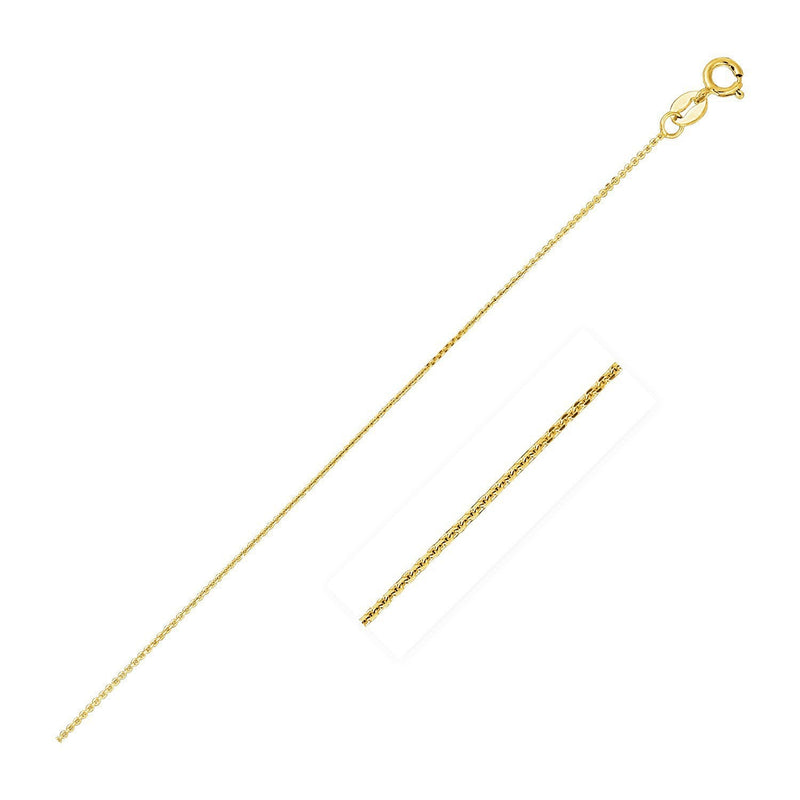 Bids.com 14k Yellow Gold Diamond Cut Cable Link Chain 0.8mm Necklaces