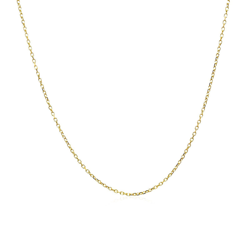 Bids.com 14k Yellow Gold Diamond Cut Cable Link Chain 0.8mm Necklaces