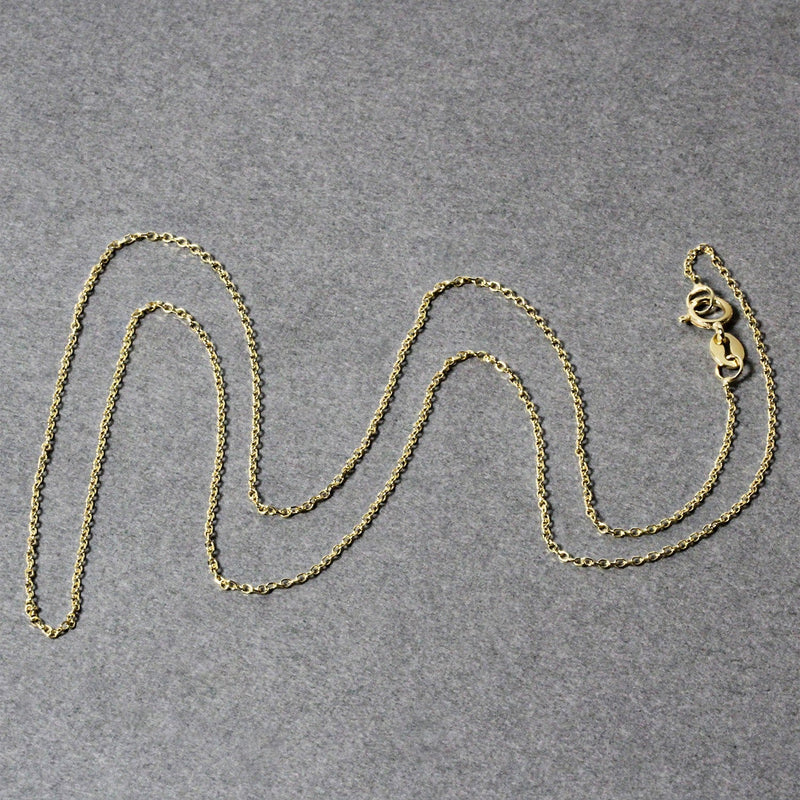 Bids.com 14k Yellow Gold Diamond Cut Cable Link Chain 0.8mm Necklaces