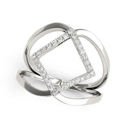 Bids.com 14k White Gold Interlaced Design Diamond Ring (1/5 cttw) Rings