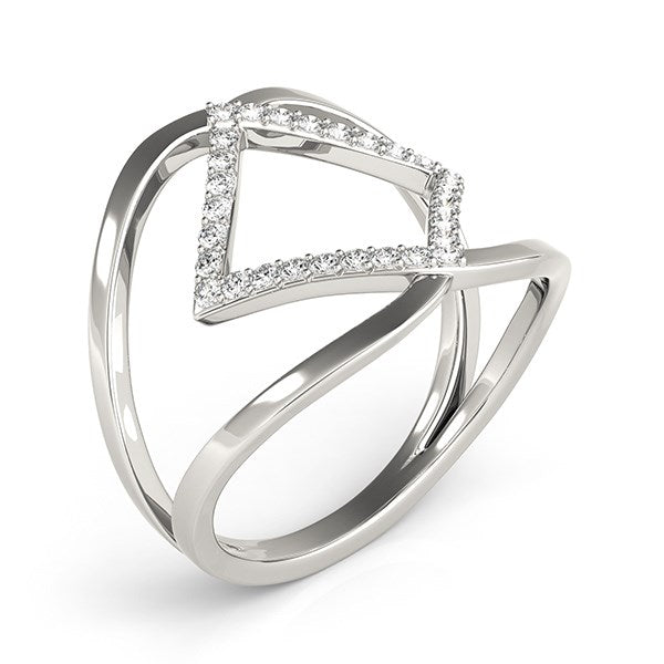 Bids.com 14k White Gold Interlaced Design Diamond Ring (1/5 cttw) Rings