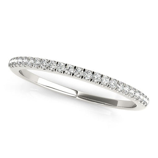 Bids.com 14k White Gold Classic Pave Set Diamond Wedding Band (1/8 cttw) Rings