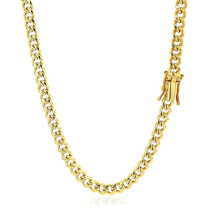 Bids.com 4.5mm 14k Yellow Gold Semi Solid Miami Cuban Chain Necklaces