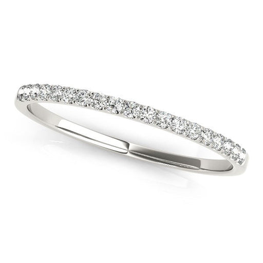 Bids.com 14k White Gold Pave Set Style Round Diamond Wedding Ring (1/8 cttw) Rings