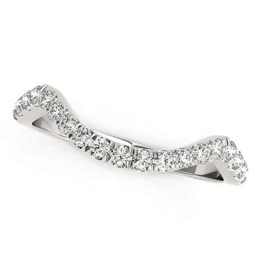 Bids.com 14k White Gold Modern Curved Style Pave Diamond Wedding Band (1/5 cttw) Rings