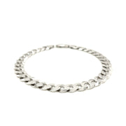 Bids.com Rhodium Plated 7.9mm Sterling Silver Curb Style Bracelet Bracelets