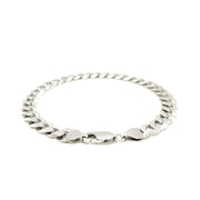 Bids.com Rhodium Plated 7.9mm Sterling Silver Curb Style Bracelet Bracelets
