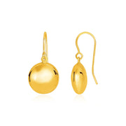 Bids.com 14k Yellow Gold Puffed Circle Shape Drop Earrings Earrings