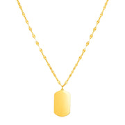 Bids.com 14K Yellow Gold Dog Tag Necklace Necklaces
