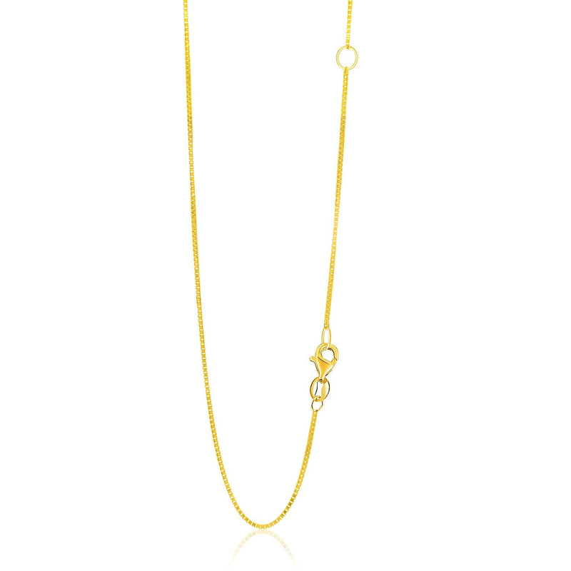 Bids.com 14k Yellow Gold Adjustable Box Chain 0.8mm Necklaces
