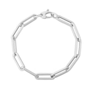 Bids.com 14K White Gold Extra Wide Paperclip Chain Bracelet Bracelets