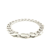 Bids.com Rhodium Plated 11.6mm Sterling Silver Curb Style Bracelet Bracelets
