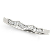 Bids.com 14k White Gold Wave Style Milgrained Diamond Wedding Ring (1/20 cttw) Rings
