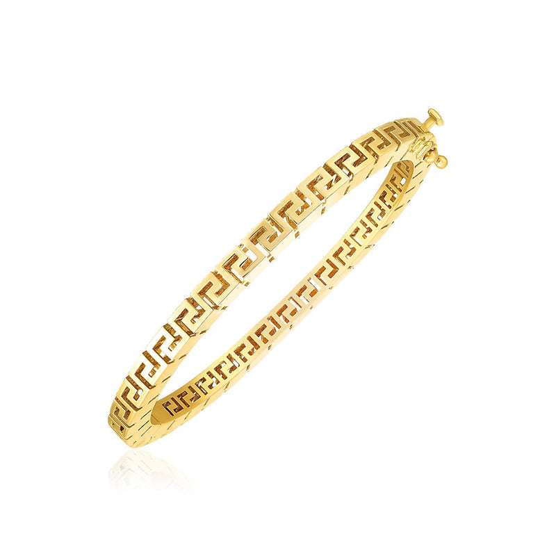 Bids.com 14k Yellow Gold High Polish Greek Key Bangle Bracelets