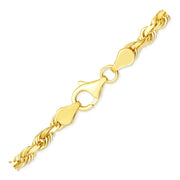 Bids.com 5.0mm 10k Yellow Gold Solid Diamond Cut Rope Bracelet Bracelets