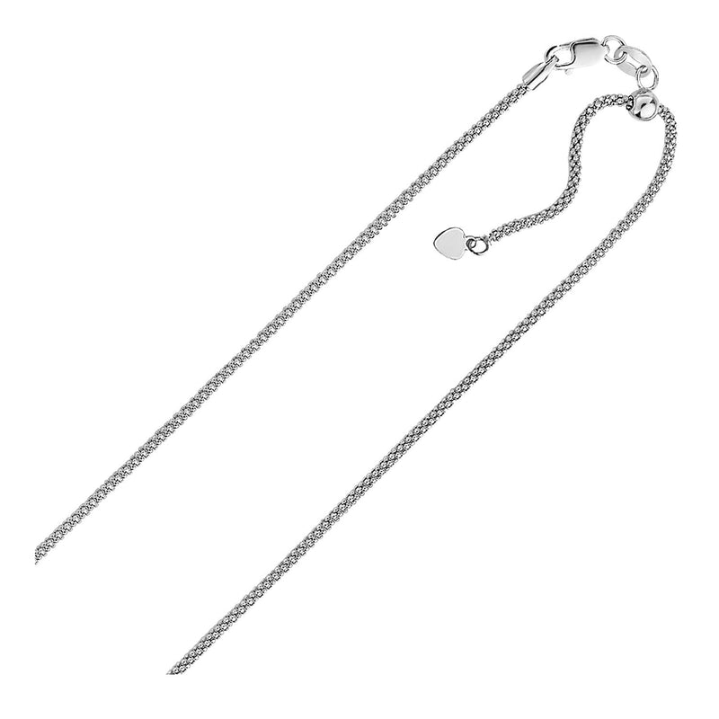 Bids.com Sterling Silver 0.8mm Adjustable Popcorn Chain Necklaces