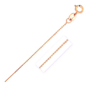Bids.com 14k Rose Gold Diamond Cut Cable Link Chain 0.7mm Necklaces