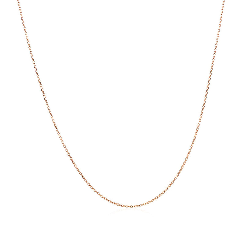 Bids.com 14k Rose Gold Diamond Cut Cable Link Chain 0.7mm Necklaces