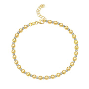 Bids.com 14k Two Tone Gold Polished Diamond Cut Bead Bracelet (4.00 mm) Bracelets