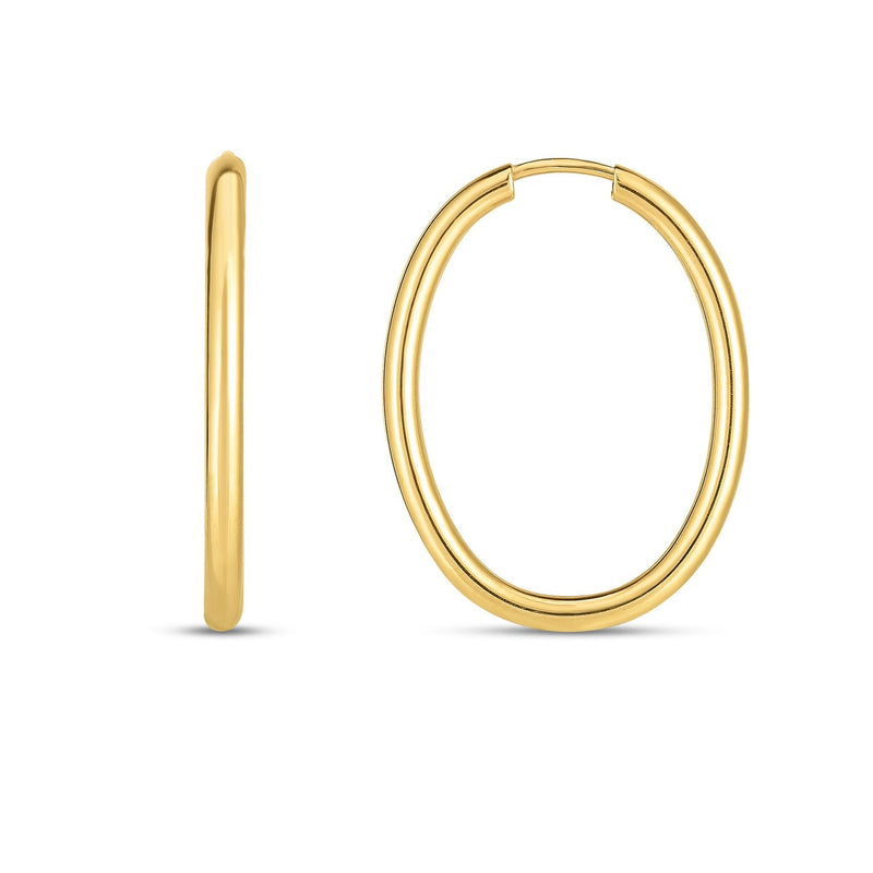 Bids.com 14k Yellow Gold Endless Oval Hoop Earrings(2x25mm) Earrings