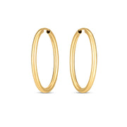 Bids.com 14k Yellow Gold Endless Oval Hoop Earrings(2x25mm) Earrings