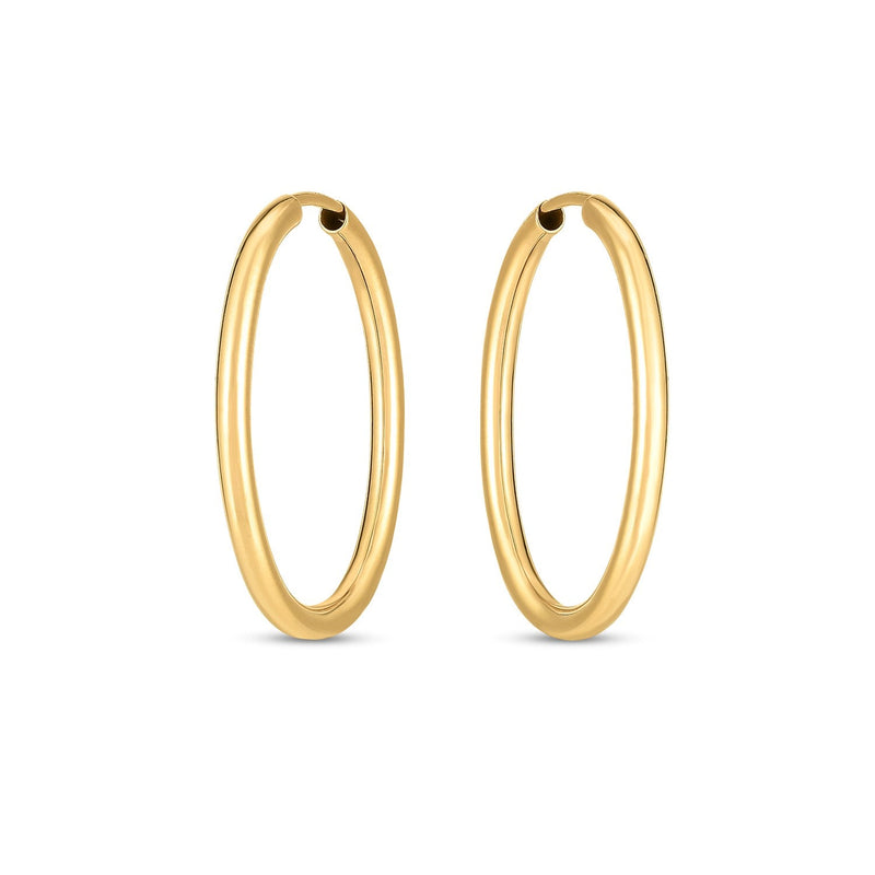 Bids.com 14k Yellow Gold Endless Oval Hoop Earrings(2x25mm) Earrings