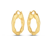 Bids.com 14k Yellow Gold Medium Bamboo Hoop Earrings Earrings